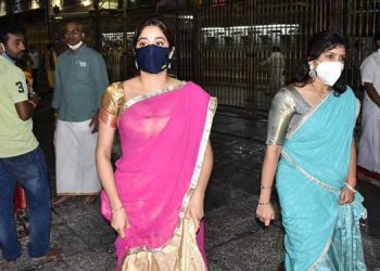 സാരിയില്‍ സുന്ദരിയായി തിരുമല തിരുപതി ക്ഷേത്രദര്‍ശനം നടത്തി ജാന്‍വി കപൂര്‍