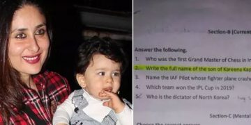 ആറാം ക്ലാസ് പരീക്ഷാ ചോദ്യമായി സെയ്ഫ് – കരീന താരദമ്പതികളുടെ മകന്‍റെ പേര് ; വിവാദം