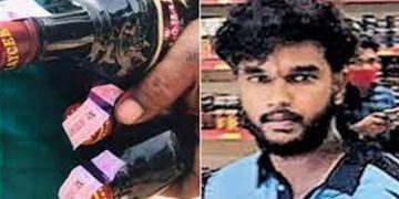 മദ്യക്കുപ്പികൾ തകർത്തു , വനിത ജീവനക്കാരിയെ ഉന്തി ;  ബിവറേജസിൽ യുവാവിന്റെ അതിക്രമം