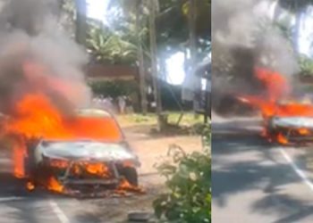 കൊല്ലത്ത് ഓടിക്കൊണ്ടിരുന്ന കാറിന് തീപിടിച്ചു ; ആളപായമില്ല