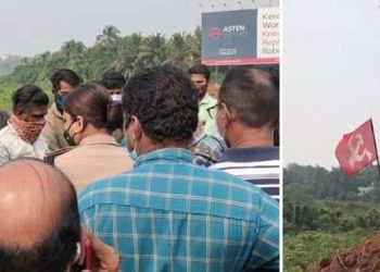 കോഴിക്കോട്ട് റോഡ് നവീകരണത്തിന്‍റെ മറവിൽ തണ്ണീർത്തടം നികത്താൻ ശ്രമം ;  തടഞ്ഞ് നാട്ടുകാർ