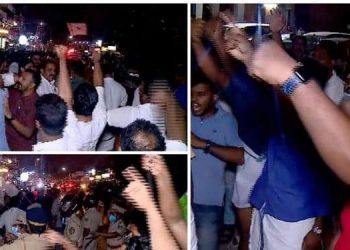 മലപ്പുറത്ത് സുധാകരൻ പങ്കെടുക്കുന്ന പരിപാടിക്കിടെ പ്രതിഷേധം ;  യൂത്ത് കോൺഗ്രസ്-ഡിവൈഎഫ്ഐ പ്രവർത്തകർ നേർക്കുനേർ