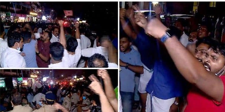 മലപ്പുറത്ത് സുധാകരൻ പങ്കെടുക്കുന്ന പരിപാടിക്കിടെ പ്രതിഷേധം ; യൂത്ത് കോൺഗ്രസ്-ഡിവൈഎഫ്ഐ പ്രവർത്തകർ നേർക്കുനേർ