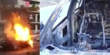 ഓടിക്കൊണ്ടിരുന്ന കാര്‍ കത്തി നശിച്ചു ; അഭിഭാഷകന്‍ തലനാരിഴയ്ക്ക് രക്ഷപ്പെട്ടു