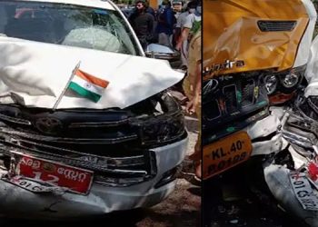 മന്ത്രി വി.എൻ.വാസവന്റെ കാർ അപകടത്തിൽപ്പെട്ടു ; ഗൺമാന് പരിക്ക്