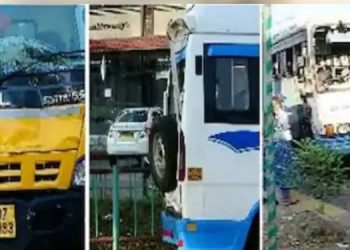 എറണാകുളം ഇടപ്പള്ളിയില്‍ വാഹനാപകടം ; 20 പേര്‍ക്ക് പരുക്ക്