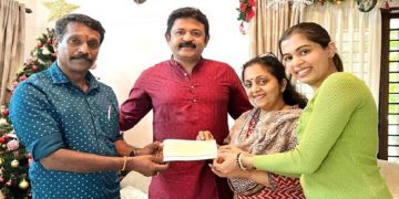 9 വീടുകള്‍ക്ക് ശൗചാലയങ്ങള്‍ ; ധനസഹായവുമായി കൃഷ്ണകുമാറിന്റെ മക്കള്‍