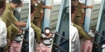 വീണ്ടും പോലീസിന്റെ ക്രൂരമര്‍ദനം ; ട്രെയിന്‍ യാത്രക്കാരനെ ബൂട്ടിട്ട് ചവിട്ടി