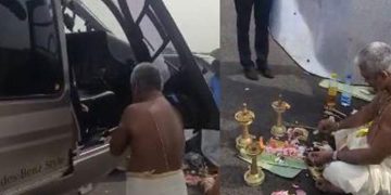 രവി പിള്ളയുടെ ഹെലികോപ്ടറിന് ഗുരുവായൂരിൽ വാഹനപൂജ