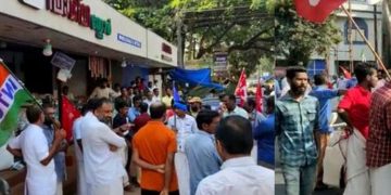 ദ്വിദിന ദേശീയ പണിമുടക്ക് പുരോഗമിക്കുന്നു ; വിവിധയിടങ്ങളില്‍ സമരാനുകൂലികളുടെ പ്രതിഷേധം