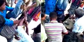 ബൈക്ക് മോഷ്ടിച്ചുവെന്ന് ആരോപിച്ച് യുവാവിനെ തലകീഴായി കെട്ടിത്തൂക്കി ആൾക്കൂട്ട മർദനം