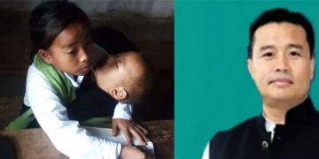 അനുജത്തിയെ മടിയിലിരുത്തി ക്ലാസ്സ് നോട്ടെഴുതുന്ന പത്ത് വയസ്സുകാരി, വൈറൽ ഫോട്ടോക്ക് പ്രതികരണവുമായി കാബിനറ്റ് മന്ത്രി