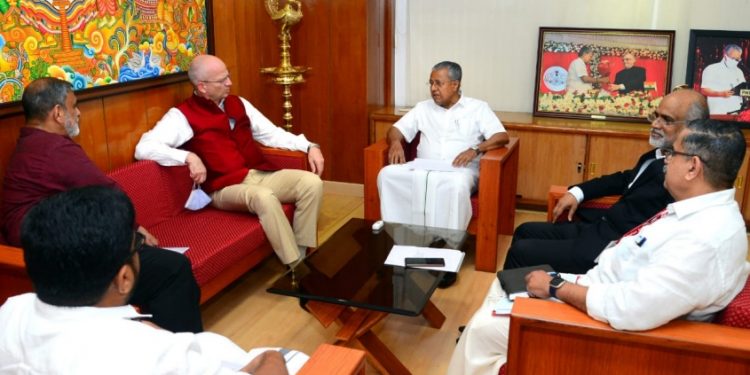 നോർവേ അംബാസഡർ ഹാൻസ് ജേക്കബ് ഫ്രെയ്‌ഡൻലുൻഡുമായി മുഖ്യമന്ത്രി കൂടിക്കാഴ്ച നടത്തി