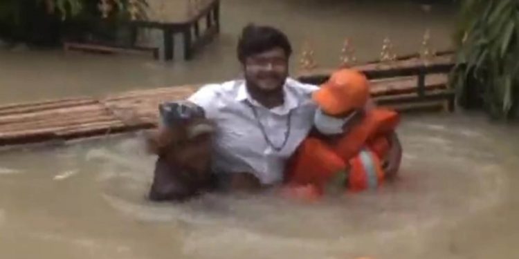 വെള്ളം നീന്തിക്കയറി അസം മുഖ്യമന്ത്രിക്ക് ഉപഹാരം സമ്മാനിച്ച് യുവാവ്; വിഡിയോ വൈറൽ