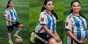 മെസി ആരാധികയുടെ ഗര്‍ഭകാല ഫോട്ടോഷൂട്ട്; ചിത്രങ്ങള്‍ വൈറല്‍