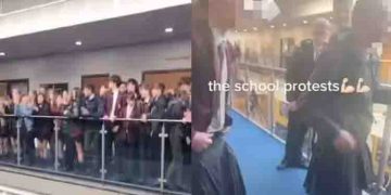 വിദ്യാർത്ഥിനികളുടെ പാവാടയുടെ നീളം പരിശോധിച്ച് പുരുഷാധ്യാപകർ, പ്രതിഷേധം, പാവാട ധരിച്ചെത്തി ആൺകുട്ടികൾ