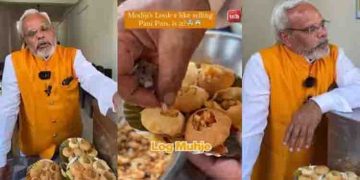 പാനിപൂരി വില്‍പന നടത്തുന്ന മോദിയുടെ അപരന്‍; വൈറലായി വീഡിയോ