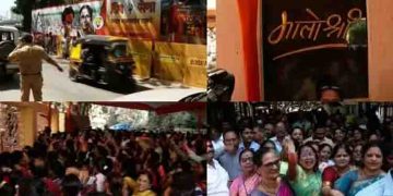 ഉദ്ദവ് താക്കറെയ്ക്ക് പിന്തുണ പ്രഖ്യാപിച്ച് മാതോശ്രീയിൽ ശിവസേന പ്രവര്‍ത്തകര്‍ സംഘടിക്കുന്നു