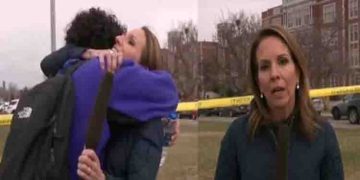 സ്കൂൾ വെടിവെപ്പ് റിപ്പോർട്ട് ചെയ്യവെ മകനെ കണ്ടു, വികാരഭരിതയായി മാധ്യമ പ്രവർത്തക