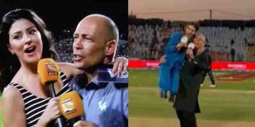 അന്ന് ഐപിഎല്ലില്‍ ഇപ്പോള്‍ പിഎസ്എല്ലില്‍, ലൈവ് കമന്‍ററിക്കിടെ അവതാരകയെ കൈയിലെടുത്ത് വട്ടം ചുറ്റി ഡാനി മോറിസണ്‍