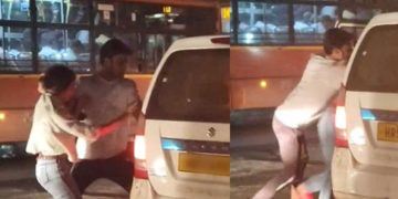 യുവതിയുടെ വസ്ത്രത്തിൽ പിടിച്ചുവലിച്ച് കാറിൽ കയറ്റി യുവാവ്; പ്രതികരിക്കാതെ ജനം