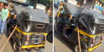 ഓടിക്കൊണ്ടിരുന്ന ഓട്ടോയ്ക്ക് മുകളിലേക്ക് ഇരുമ്പ് പൈപ്പ് വീണ് അപകടം; രണ്ട് മരണം