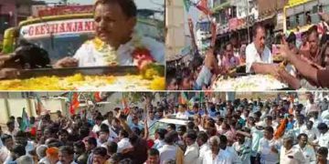 കൈക്കൂലി കേസിൽ മുൻകൂർ ജാമ്യം, ബിജെപി എംഎൽഎക്ക് വൻ സ്വീകരണവുമായി പ്രവർത്തകർ; പടക്കം പൊട്ടിച്ച് പൂ വിതറി റോഡ്ഷോ