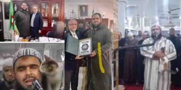 നിസ്കാരത്തിനിടെ ഇമാമിന്റെ ദേഹത്ത് ചാടിക്കയറി പൂച്ച; വീഡിയോ വൈറലായതിന് പിന്നാലെ ഇമാമിന് ആദരം