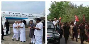 പ്രധാനമന്ത്രിയെ സ്വീകരിച്ച് മുഖ്യമന്ത്രി; തലസ്ഥാനത്തും മോദിയുടെ റോഡ് ഷോ