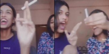 സിഗരറ്റുമായി ദേശീയഗാനം ആലപിച്ച് പെണ്‍കുട്ടികള്‍ ; വിവാദം