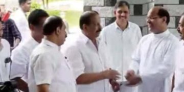 മാർ ജോസഫ് പാംപ്ലാനിയെ സന്ദർശിച്ച് കെ സുധാകരൻ