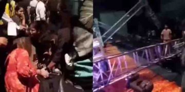 ഫാഷൻ ഷോയ്ക്കിടെ ഇരുമ്പ് തൂണ്‍ തകര്‍ന്നുവീണ് മോഡല്‍ മരിച്ചു; വീഡിയോകള്‍ വൈറലാകുന്നു
