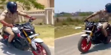 ബൈക്ക് സ്റ്റണ്ടുമായി കോണ്‍സ്റ്റബിള്‍ ; പിന്നാലെ സസ്‌പെന്‍ഷന്‍