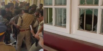 കൊല്ലം കളക്ട്രേറ്റ് ബോംബ് സ്ഫോടനക്കേസിലെ പ്രതികൾ കോടതിയുടെ ജനൽ ചില്ല് തകർത്തു