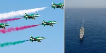 സൗദി ദേശീയ ദിനാഘോഷത്തിന് പൊലിമയേറ്റാൻ വ്യോമ, നാവികാഭ്യാസ പ്രകടനം