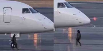 എത്തിയപ്പോൾ വൈകി, വിമാനത്തിൽ കയറാനായില്ല, റൺവേയിലേക്ക് പാഞ്ഞെത്തി കൈകാണിച്ച് യുവതി, കയ്യില്‍ കഞ്ചാവും