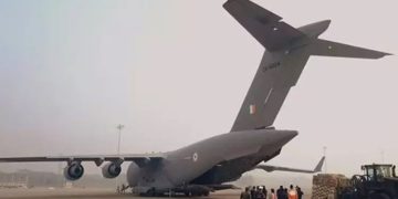 ഫലസ്തീന് ഇന്ത്യയുടെ രണ്ടാംഘട്ട സഹായം ; വ്യോമസേന വിമാനം ഈജിപ്തിലേക്ക് പറന്നു