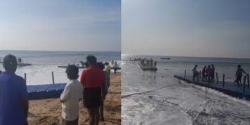 ഫ്ലോട്ടിങ്ബ്രിഡ്ജ് തിരയേറ്റത്തില്‍ തകര്‍ന്നതല്ല , അഴിച്ചുവെച്ചതാണെന്ന് നടത്തിപ്പുകാർ ; സുരക്ഷയില്ലെന്ന് പ്രതിപക്ഷം