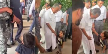 സെക്യൂരിറ്റികൾക്കിടയിലൂടെ ഓടിയെത്തി കുഞ്ഞ് , കൈ കൊടുത്ത് വിശേഷം തിരക്കി മുഖ്യമന്ത്രി