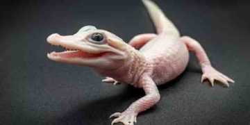 മിന്നുന്ന പിങ്ക് കണ്ണുകളുമായി വെളുത്ത മുതല, അപൂർവ്വ കാഴ്ചയുടെ കൌതുകത്തിൽ മുതല വളർത്തൽ കേന്ദ്രം