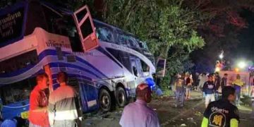 തായ്‌ലൻഡിൽ വൻ അപകടം: ബസ് മരത്തിലിടിച്ച് 14 മരണം, 20 പേർക്ക് പരിക്ക്