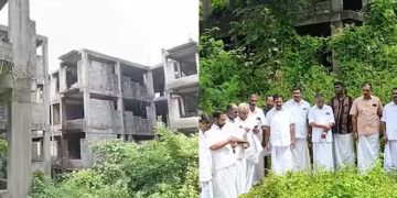 ലൈഫ് ഫ്ലാറ്റിന് മുന്നിൽ മെഴുകുതിരി കത്തിച്ച് കോൺഗ്രസിന്‍റ പ്രാ‌ർത്ഥന