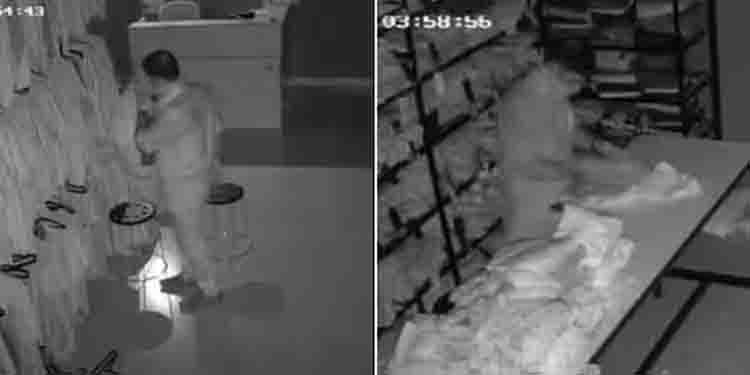 നിലമ്പൂരില് വസ്ത്ര കടയില് മോഷ്ടിക്കാന് എത്തി നിരാശയോടെ മടങ്ങുന്ന കള്ളന്റെ സിസി ടിവി ദൃശ്യങ്ങള് പുറത്ത്