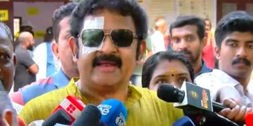 കൊല്ലത്ത് ബൂത്തിലെത്തിയ ജി. കൃഷ്ണകുമാറിനെ പോലീസ് തടഞ്ഞു