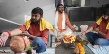 വീട്ടിൽ പൂജ, ബുൾഡോസറിന്റെ അകമ്പടി; കനയ്യകുമാർ പത്രിക സമർപ്പിച്ചു