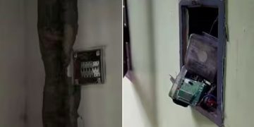 വൈക്കത്ത് ഇടിമിന്നലേറ്റ് വീട്ടിനുള്ളിലെ വൈദ്യുത മീറ്ററും ഭിത്തിയും തകർന്നു