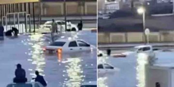 സൗദി അറേബ്യയില്‍ പലയിടങ്ങളിലും ശക്തമായ മഴ; റോഡുകളില്‍ വെള്ളക്കെട്ട്