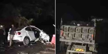 കാറും ടോറസ് ലോറിയും തമ്മിൽ കൂട്ടിയിടിച്ചു; ഗുജറാത്തിൽ ഒരു കുടുംബത്തിലെ അഞ്ചു പേ‌‌ർക്ക് ദാരുണാന്ത്യം