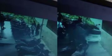 കാർ നിയന്ത്രണം വിട്ട് ബൈക്ക് ഷോറൂമിലേക്ക് ഇടിച്ചുകയറി :  ഒരാൾക്ക് പരിക്ക്