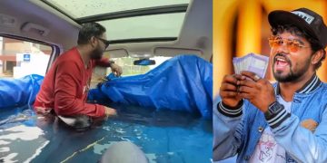 കാറിനുള്ളിൽ സ്വിമ്മിങ് പൂൾ ഒരുക്കി യാത്ര; സഞ്ജു ടെക്കിക്കെതിരായ കേസ് കോടതിയിലേക്ക്: കാർ പൊലീസ് കസ്റ്റഡിയിലേക്ക് മാറ്റും